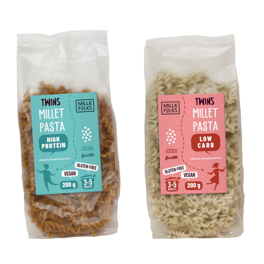 Twins Millet pasta fusilli variety pack