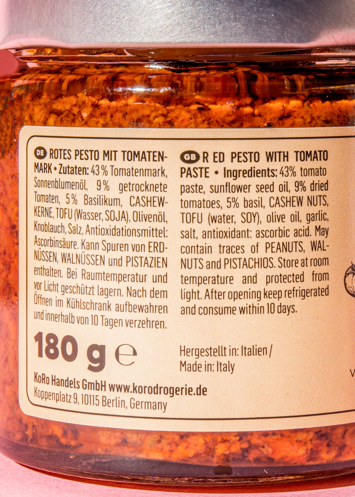 Vegan Pesto Rosso 180 g